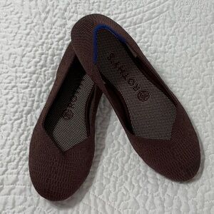 EUC Rothy's The Flat round-toe ballet flats in the retired Truffle Python 7.5